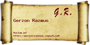 Gerzon Razmus névjegykártya